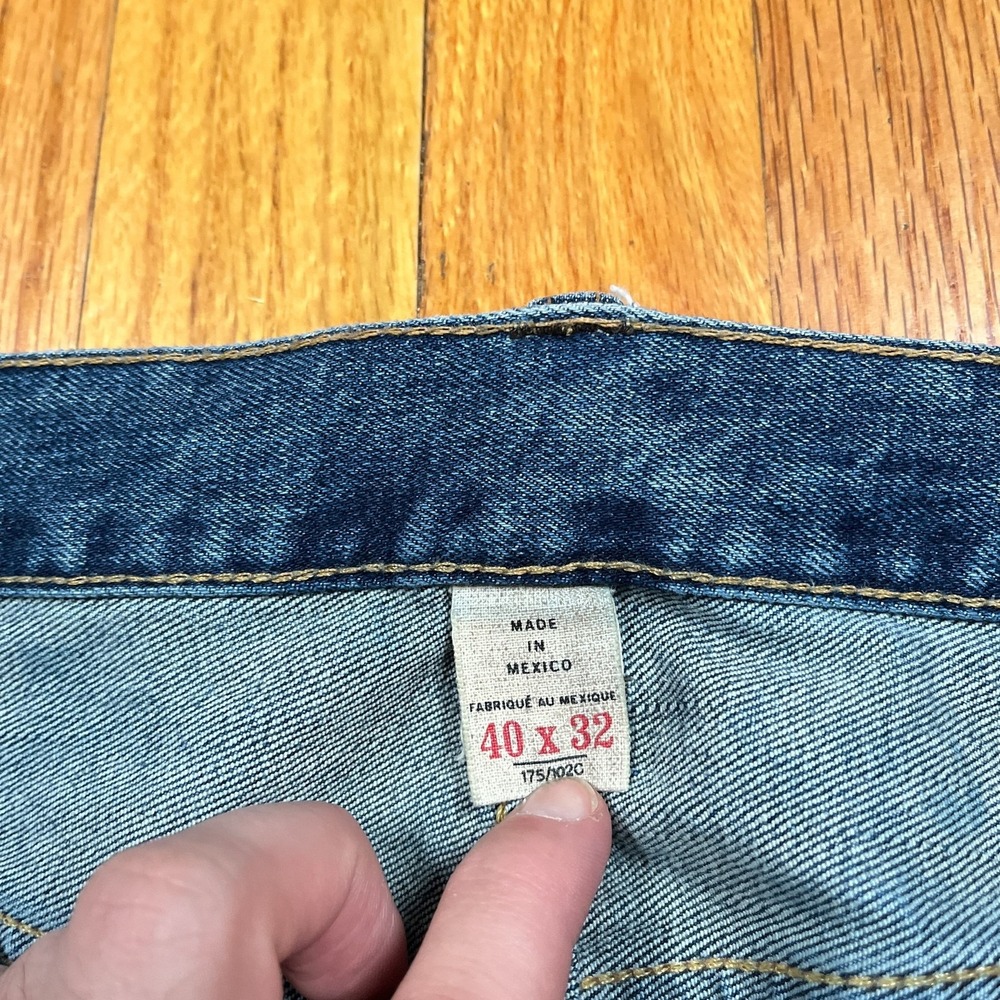 RRL Double RL Slim Narrow Jeans 42x28 (40x32 Tag) Blue Stretch Denim Hemmed - Picture 8 of 12